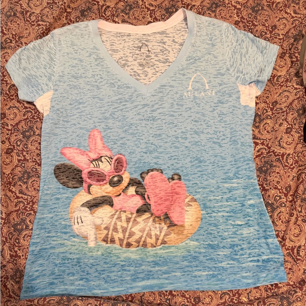 Disney Blue and Pink Minnie Mouse Short Sleeve Tee